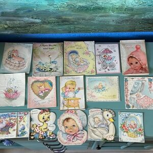 14 Vintage Baby Greeting Card I Think from early 60’s From London Uk